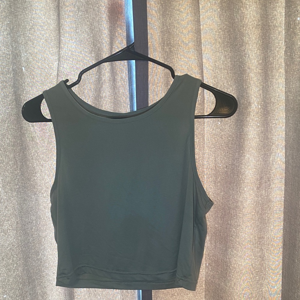 Women's Sleeveless Crop Top - Green